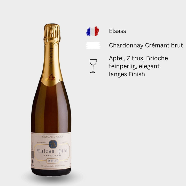 Maison Julg, "Crémant Chardonnay brut“, 2021, Seebach, Elsaß, Frankreich - Weinwunder