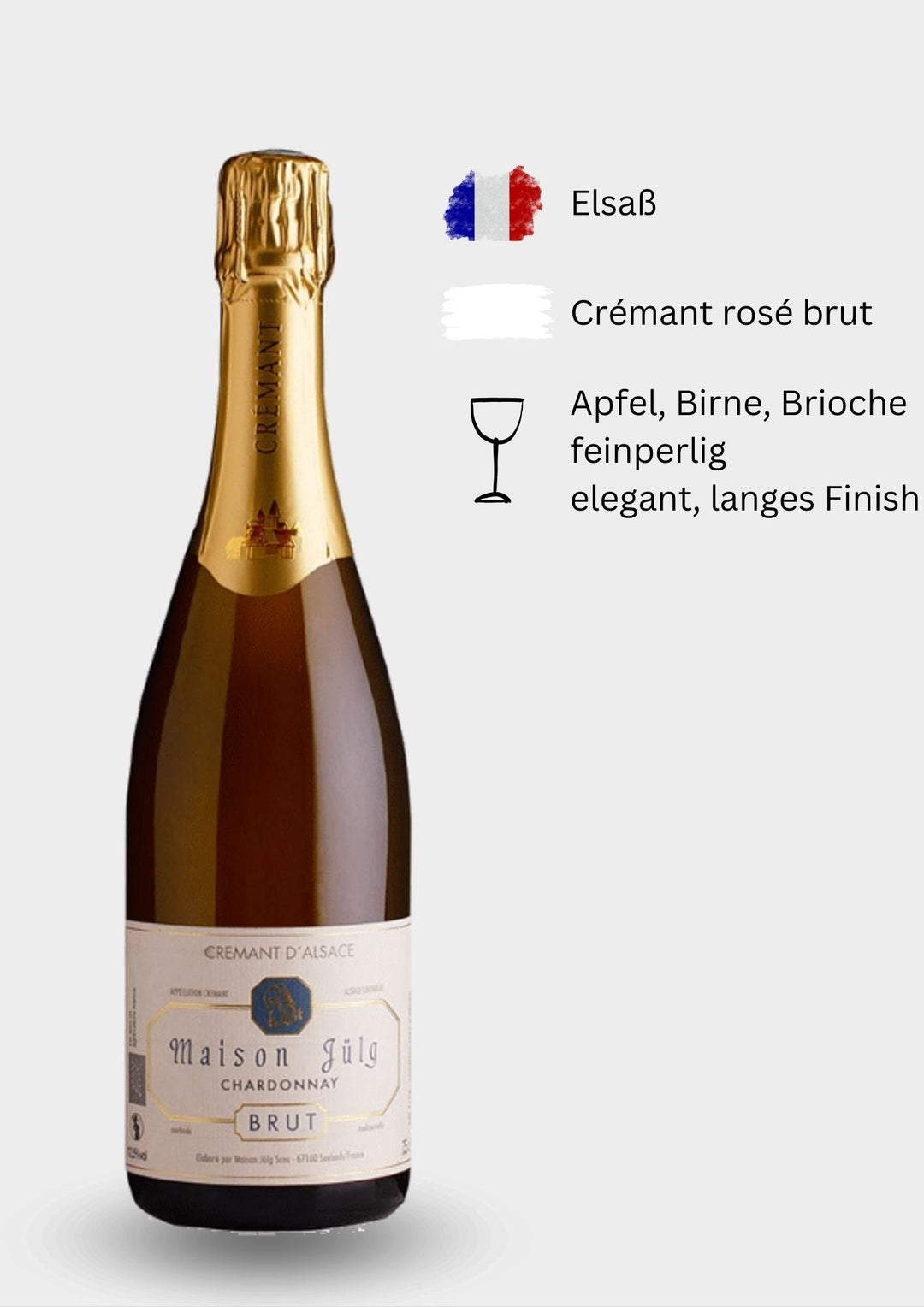 Maison Julg, "Crémant Rosé brut“, 2021, Seebach, Elsaß, Frankreich - Weinwunder